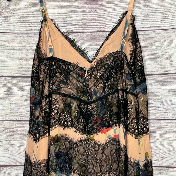 NWT ASOS Maternity Floral Slip Dress with Black Lace - Picture 4 of 15